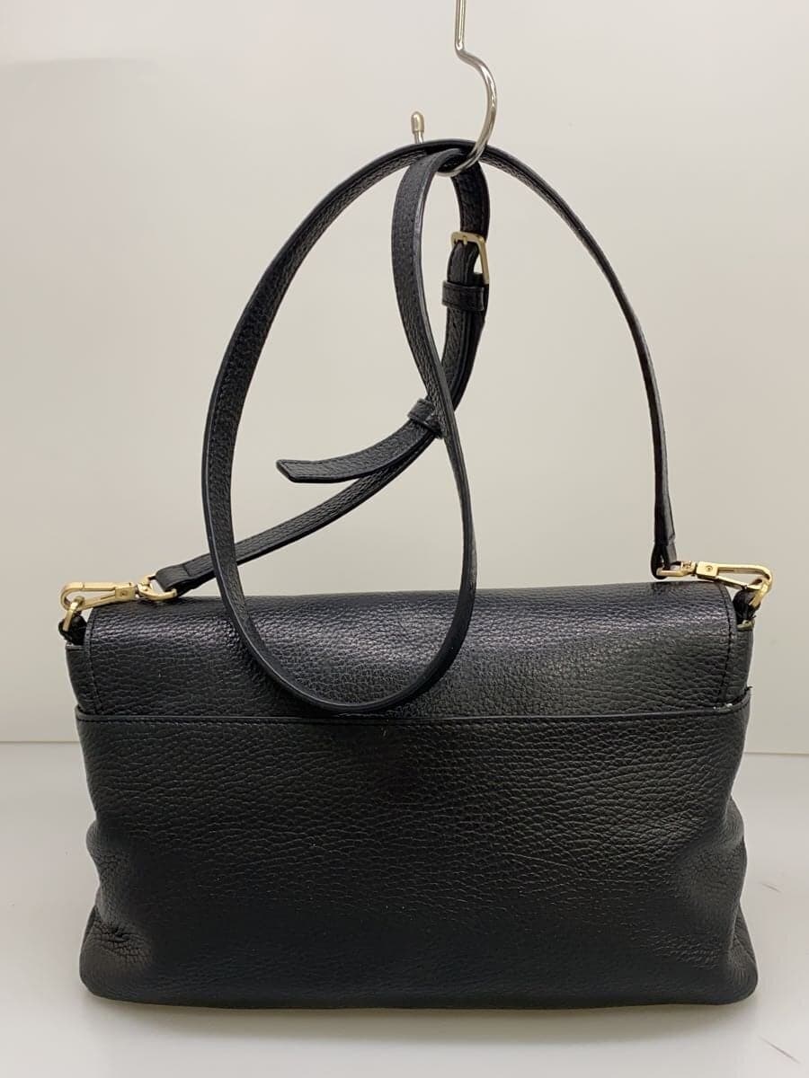 agnes b. Shoulder Bag Leather BLK IS12F-02 3
