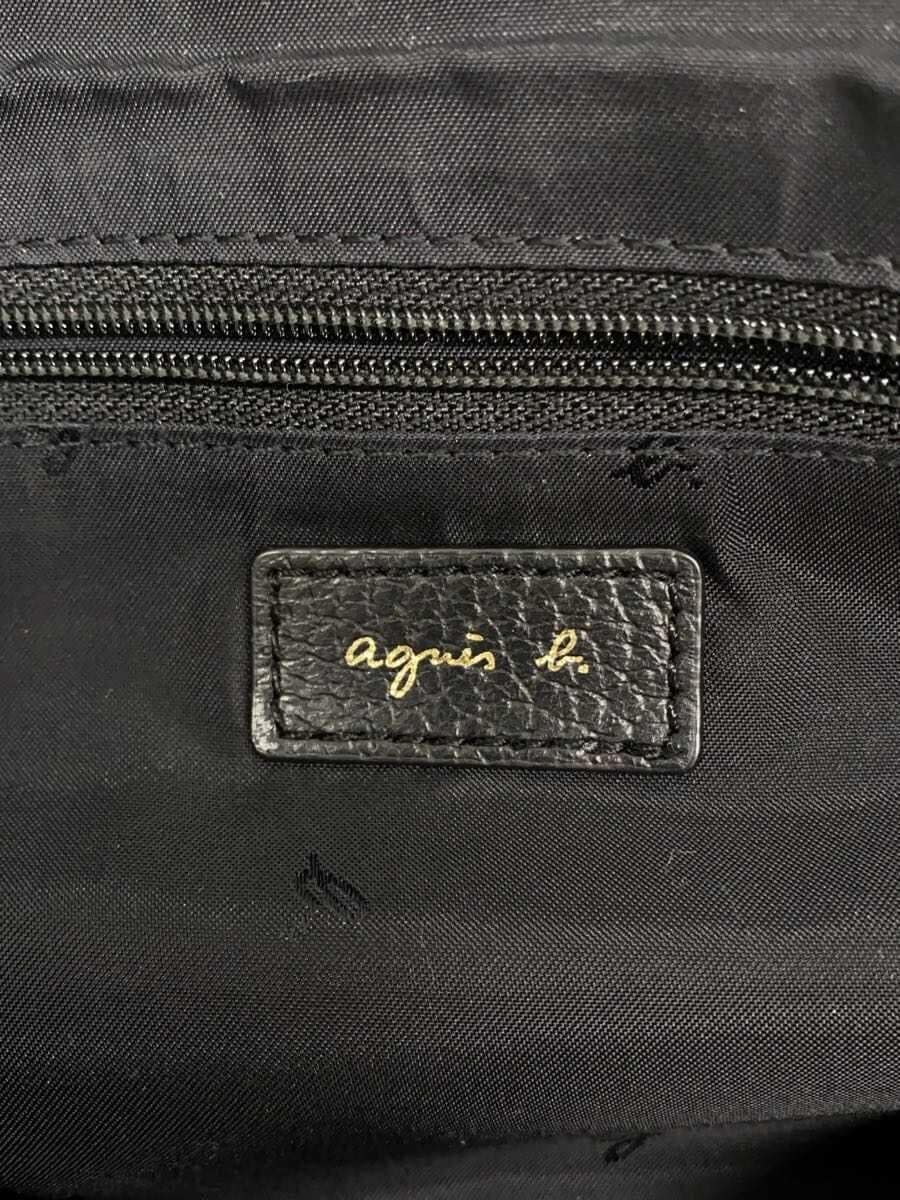 agnes b. Shoulder Bag Leather BLK IS12F-02 5