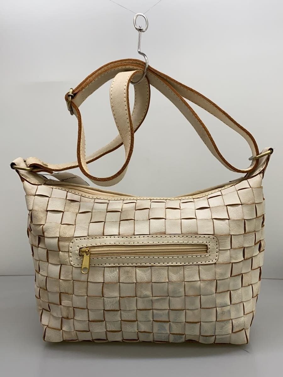 Other Brand Braided Shoulder Bag Leather WHT Solid 3
