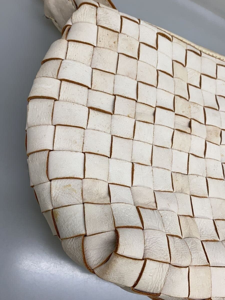 Other Brand Braided Shoulder Bag Leather WHT Solid 6