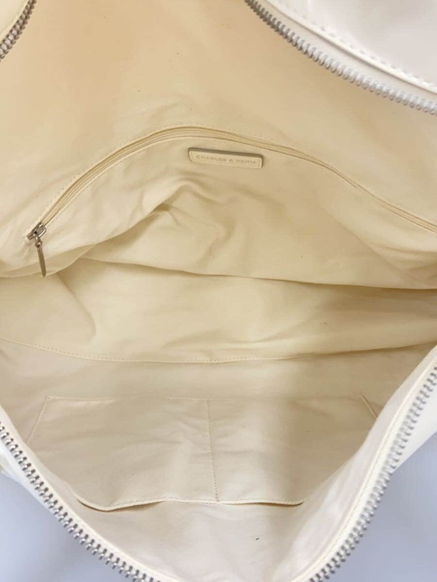 CHARLES&KEITH Tote Bag Leather WHT Plain 30160225 6