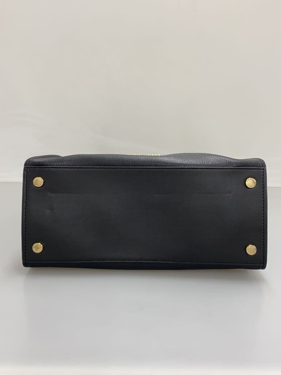 MICHAEL KORS HAMILTON Satchel Tote Bag Leather BLK Solid 35T1GHMS2L Has shape 4