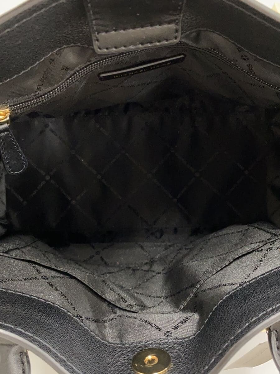 MICHAEL KORS HAMILTON Satchel Tote Bag Leather BLK Solid 35T1GHMS2L Has shape 6