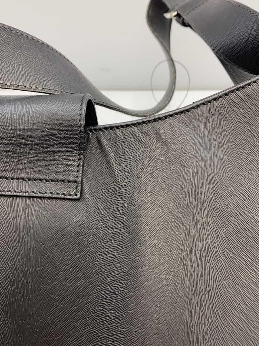 Salvatore Ferragamo Gancini Handbag Leather BLK Solid 8672 7