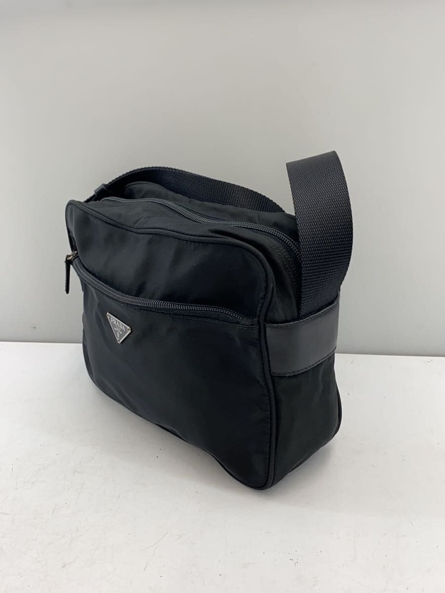 PRADA Shoulder Bag Nylon BLK Solid 2