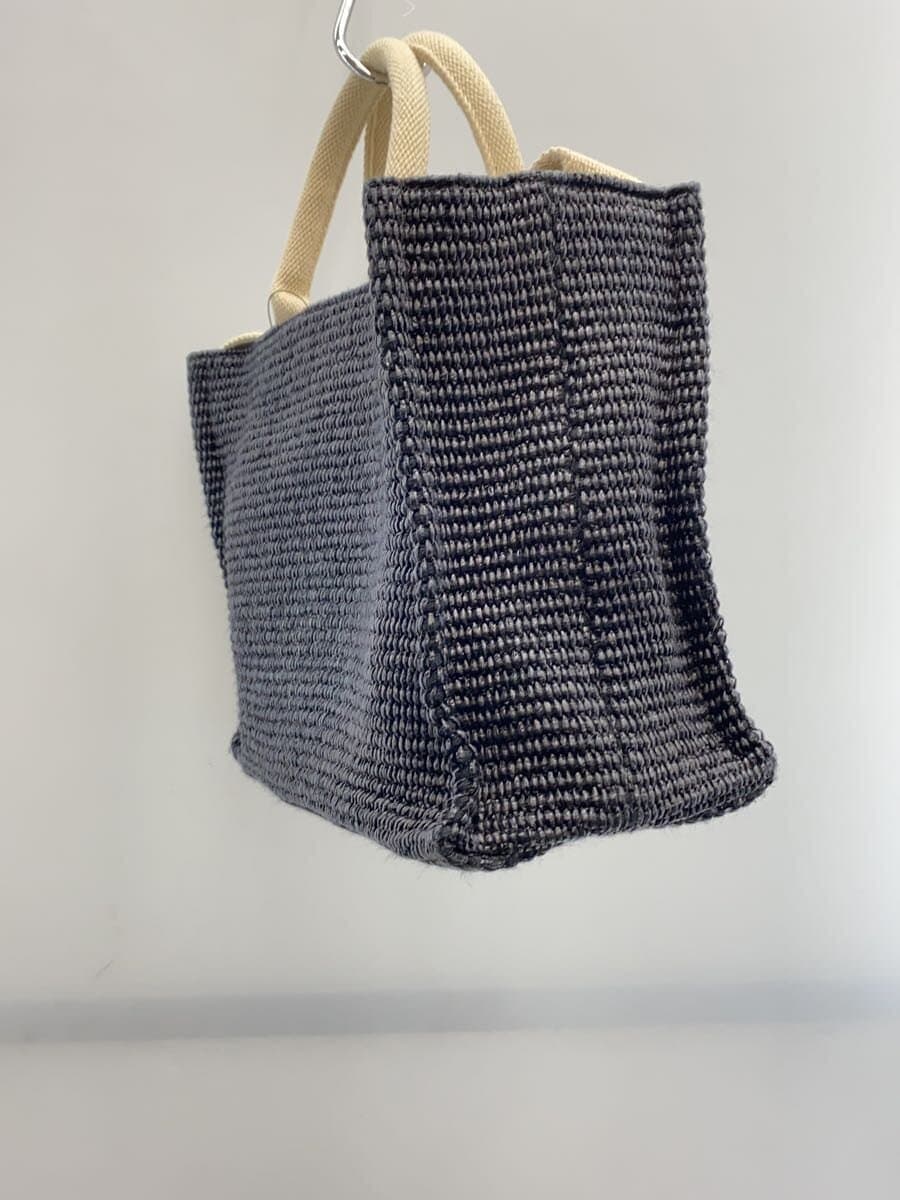 MARNI Blue Raffia Effect Small Handbag BLK Solid 2