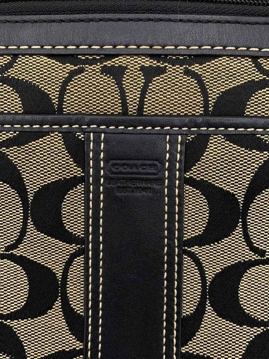 COACH Shoulder Bag Canvas BEG 6016 5