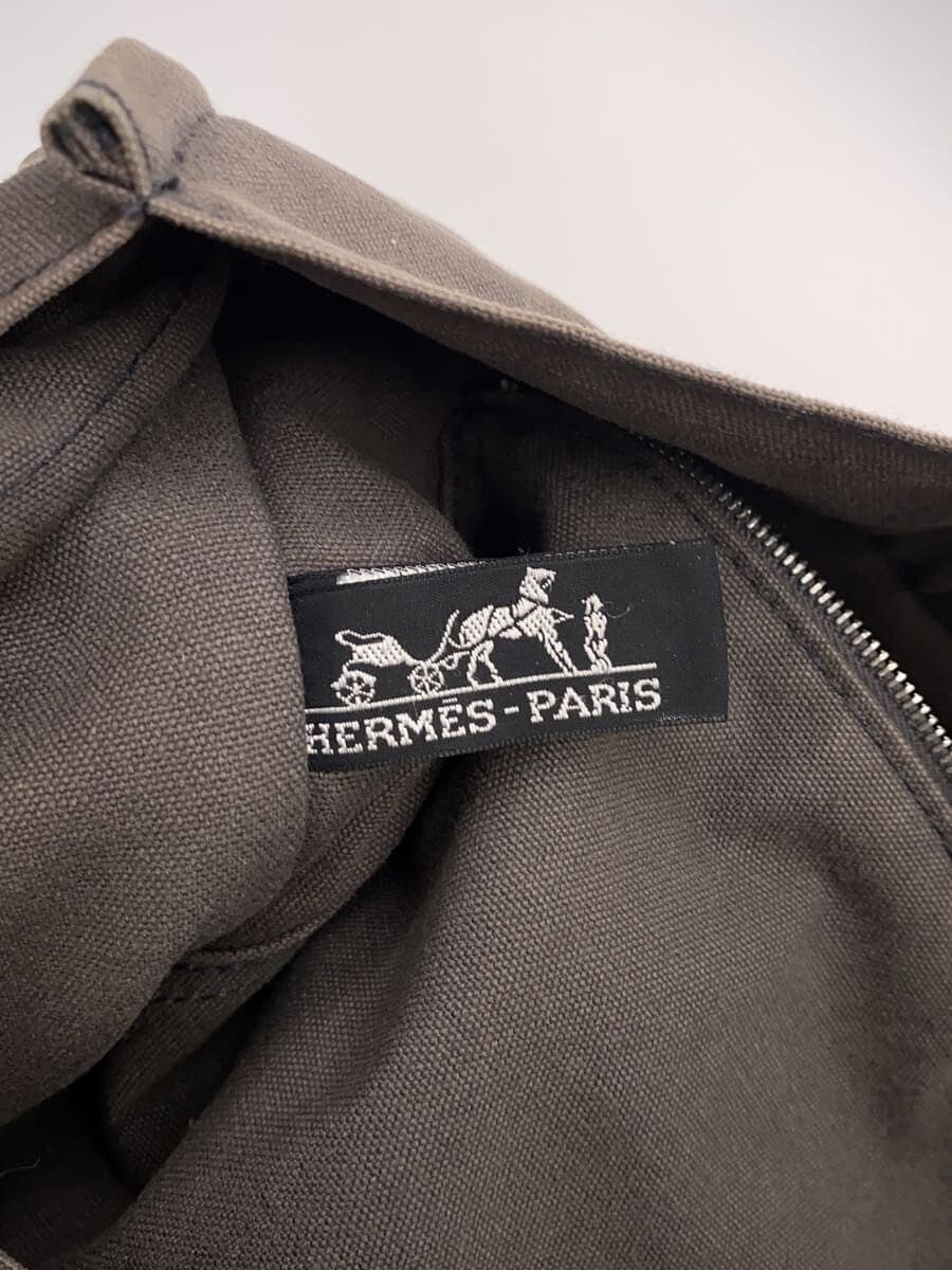 HERMES Tote Bag Cotton GRY 5