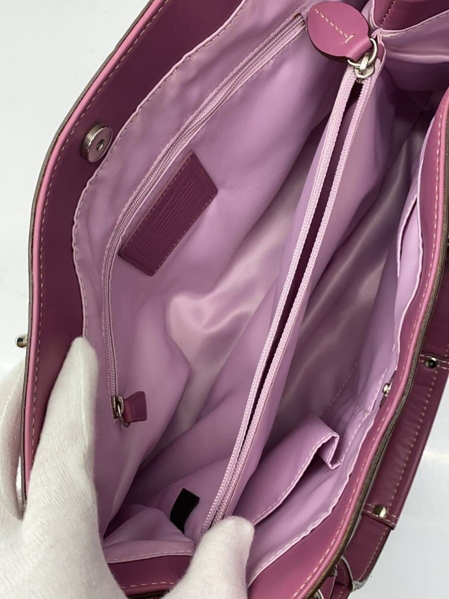 COACH Tote Bag_Signature_Purple Leather PVC BEG All Over Pattern 6