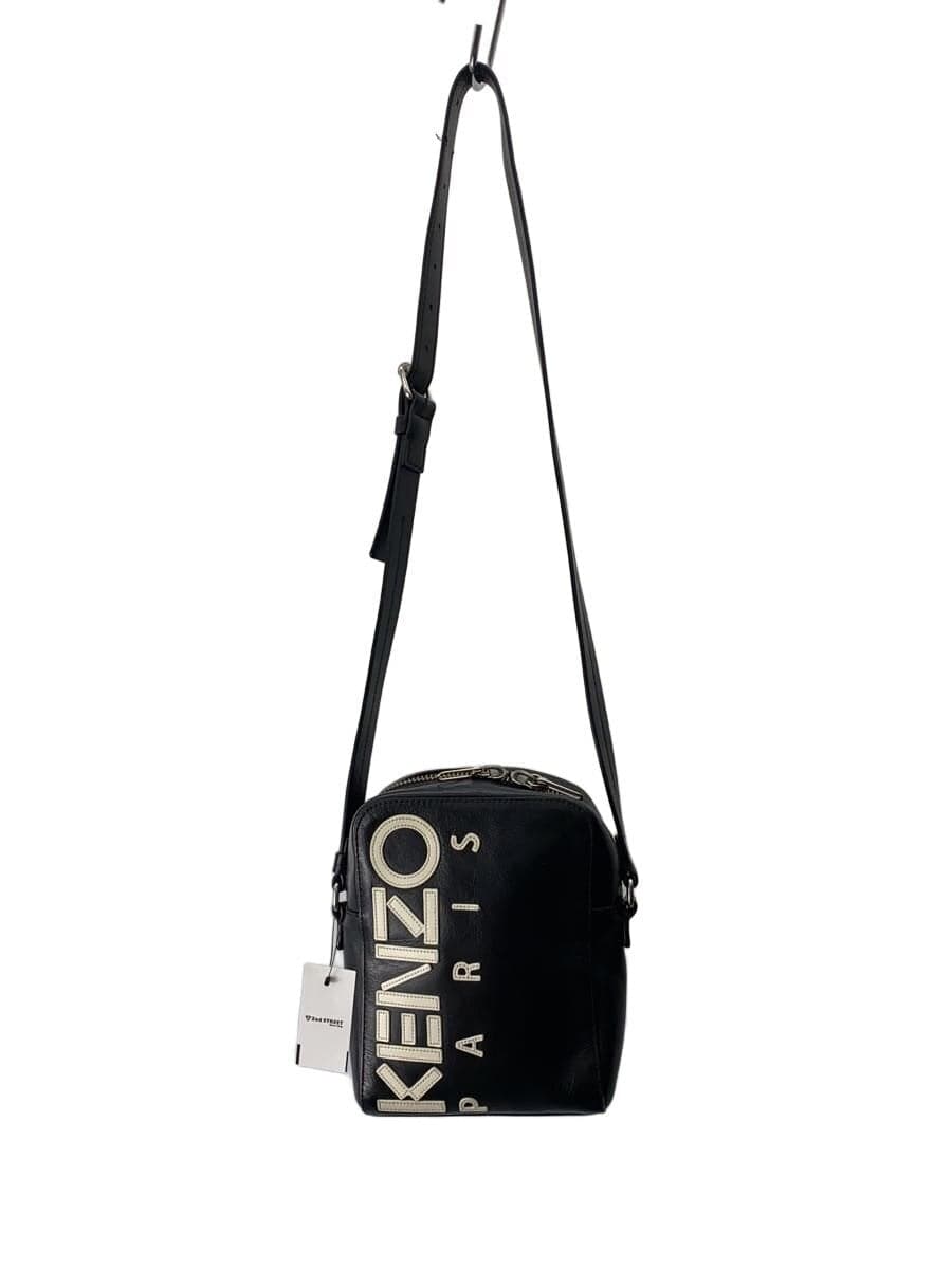 KENZO Shoulder Bag Leather Black