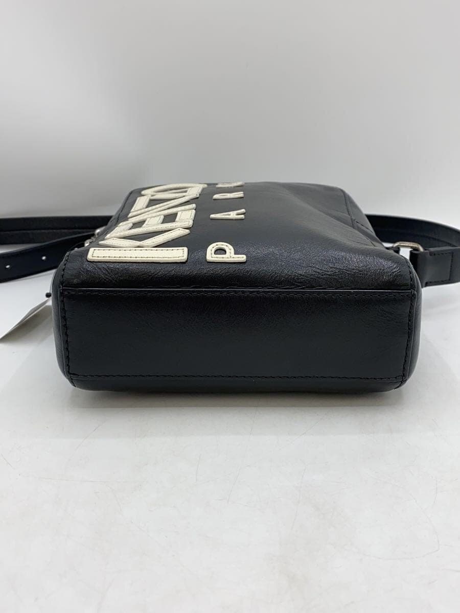 KENZO Shoulder Bag Leather Black 4