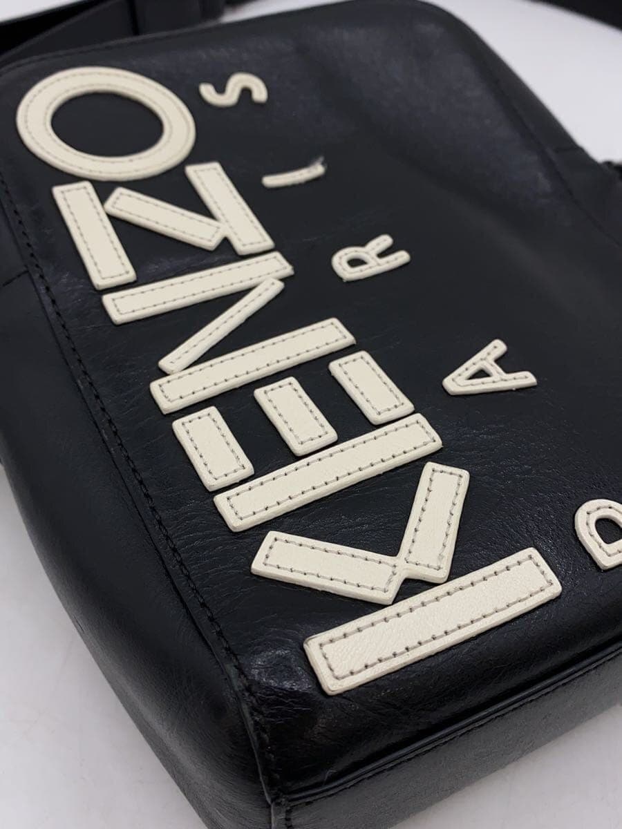 KENZO Shoulder Bag Leather Black 8
