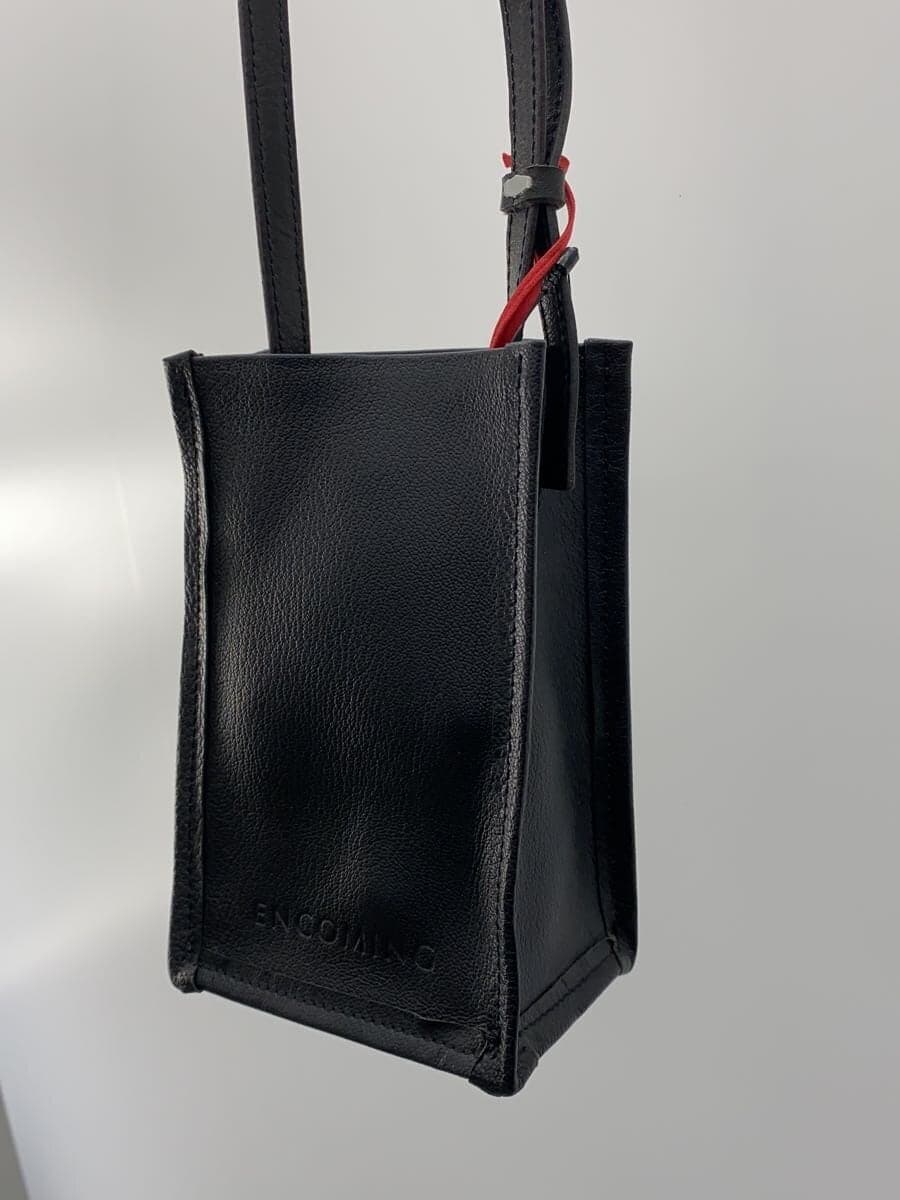 ENCOMING Shoulder Bag Leather BLK 2