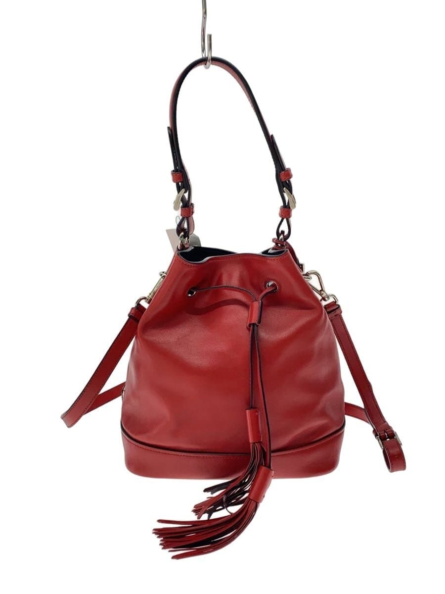 PRADA Shoulder Bag Leather RED Solid