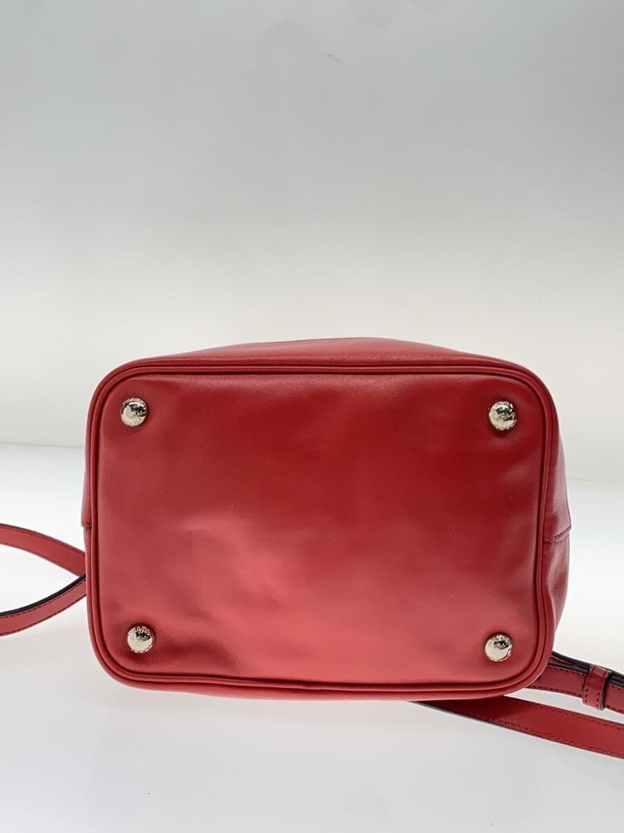 PRADA Shoulder Bag Leather RED Solid 4