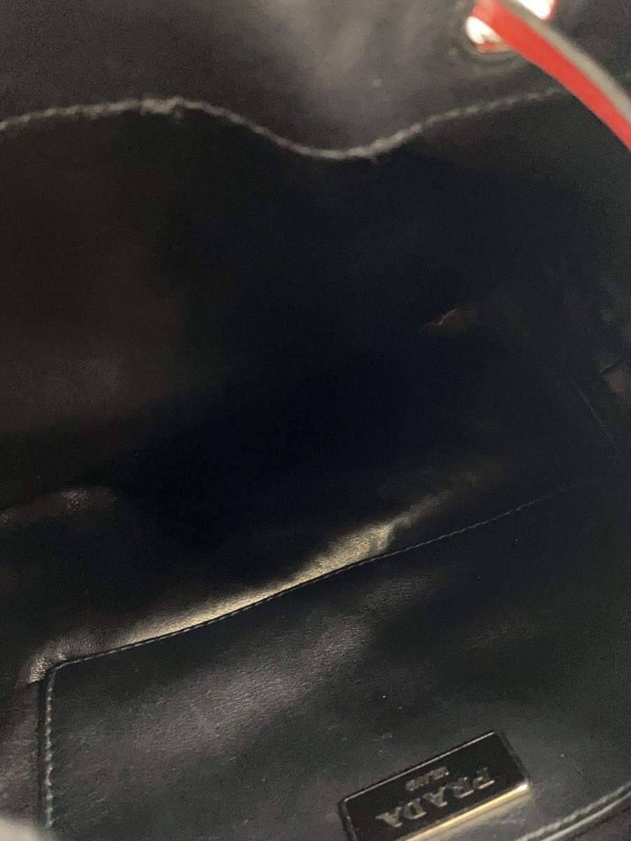 PRADA Shoulder Bag Leather RED Solid 6