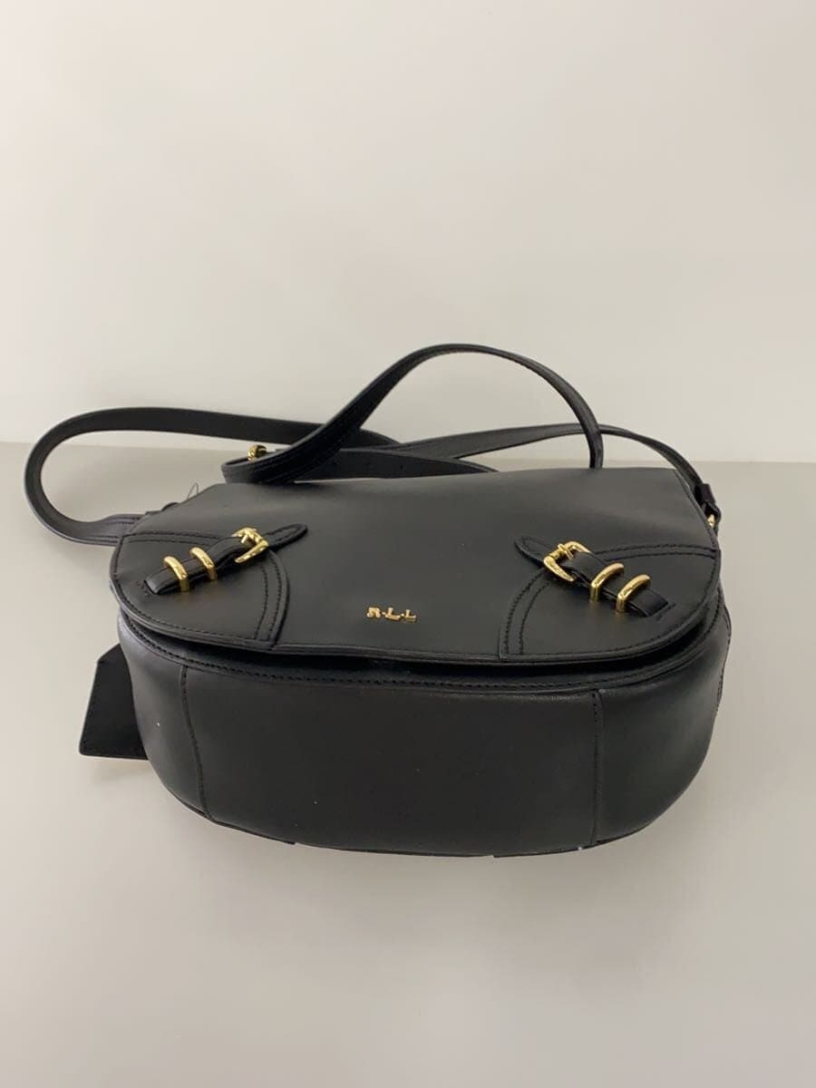 RALPH LAUREN Shoulder Bag Leather BLK 4