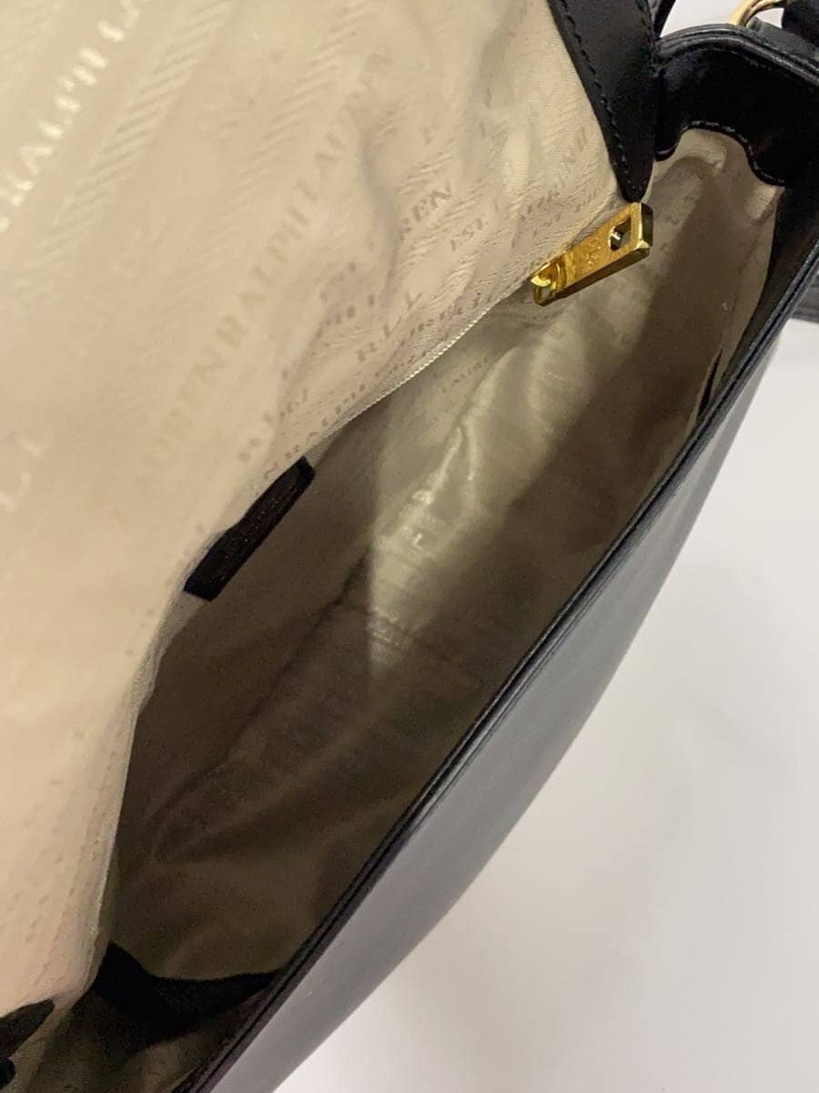 RALPH LAUREN Shoulder Bag Leather BLK 6