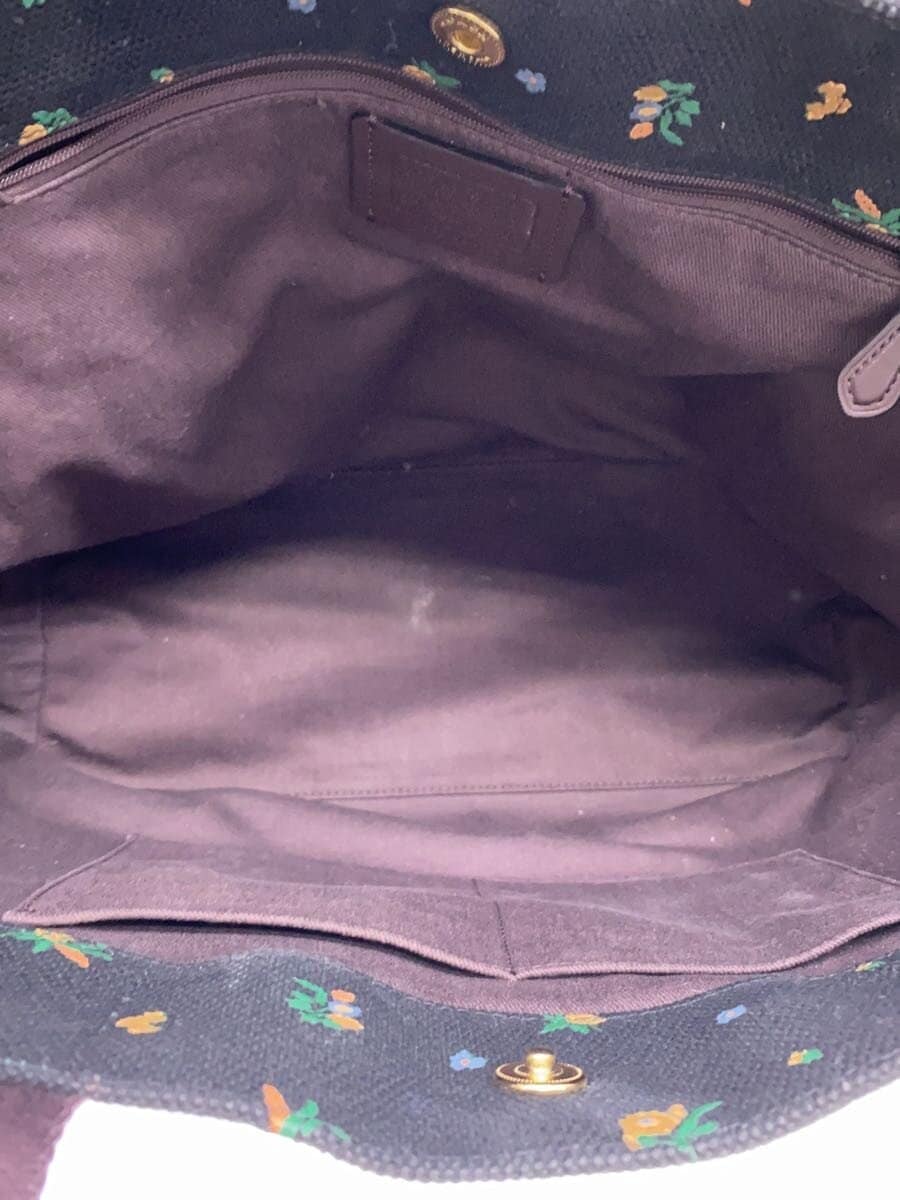 COACH × PEANUTS Tote Bag -- BLK Floral Pattern D2132-6172 6