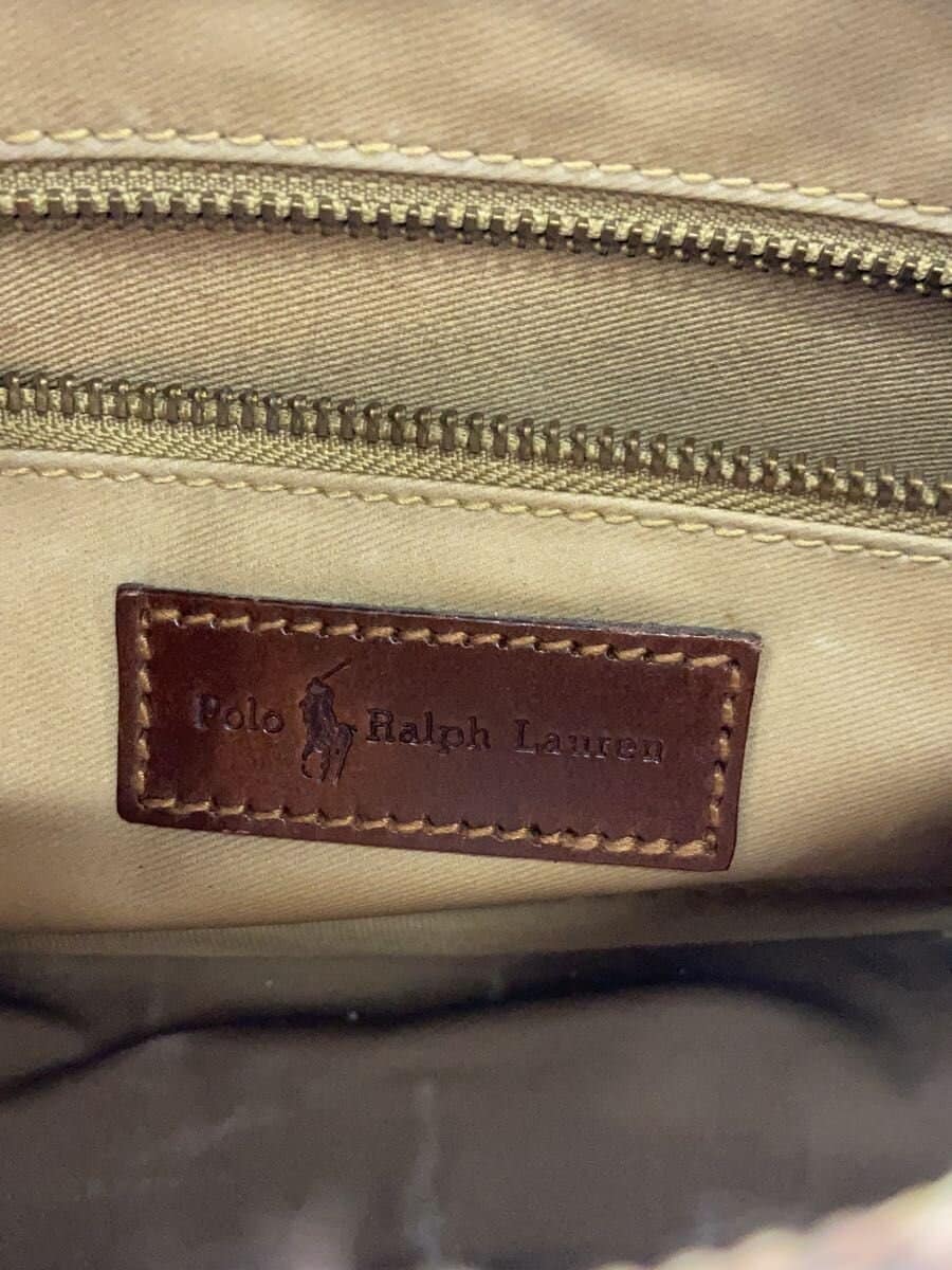 POLO RALPH LAUREN Second Bag Leather KHK All-over Pattern 5