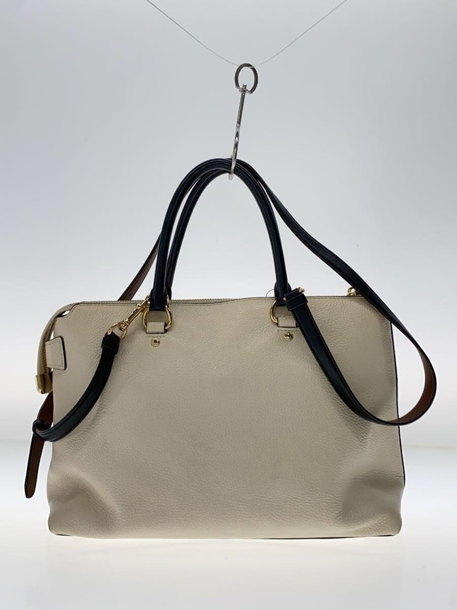 COACH Handbag Leather CRM Near Rivet With Stain Corner Wear 3