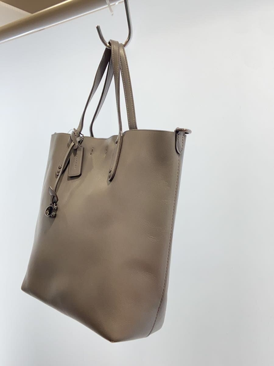 COACH Tote Bag Leather GRY 78217 Corner Scuff 2