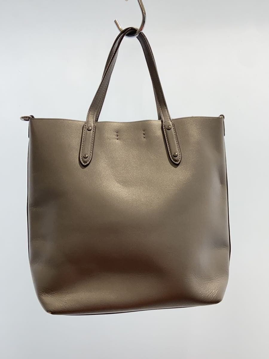 COACH Tote Bag Leather GRY 78217 Corner Scuff 3