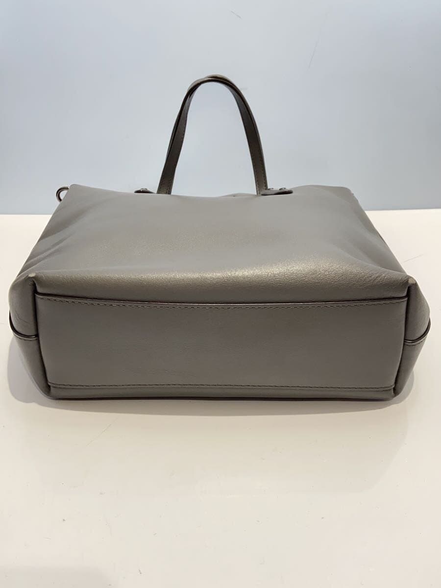 COACH Tote Bag Leather GRY 78217 Corner Scuff 4