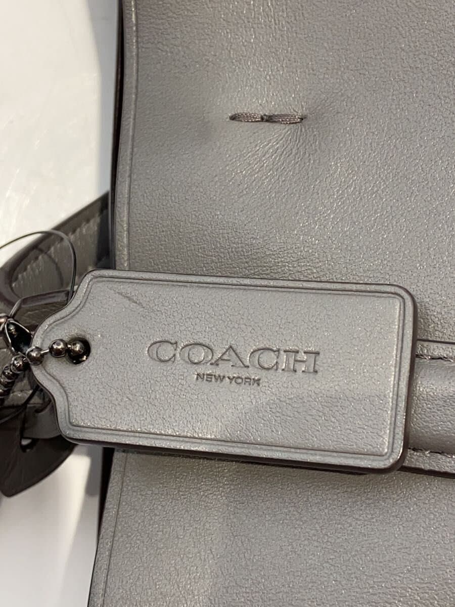 COACH Tote Bag Leather GRY 78217 Corner Scuff 5
