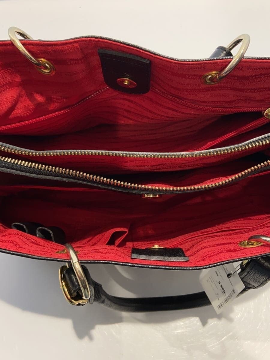 Samantha Thavasa Handbag Leather BLK Solid 6