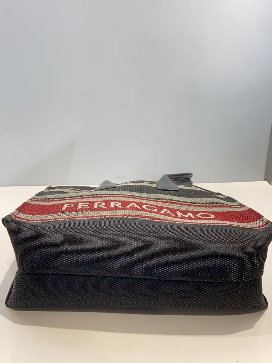 Salvatore Ferragamo handbag PVC BLK stripe 4