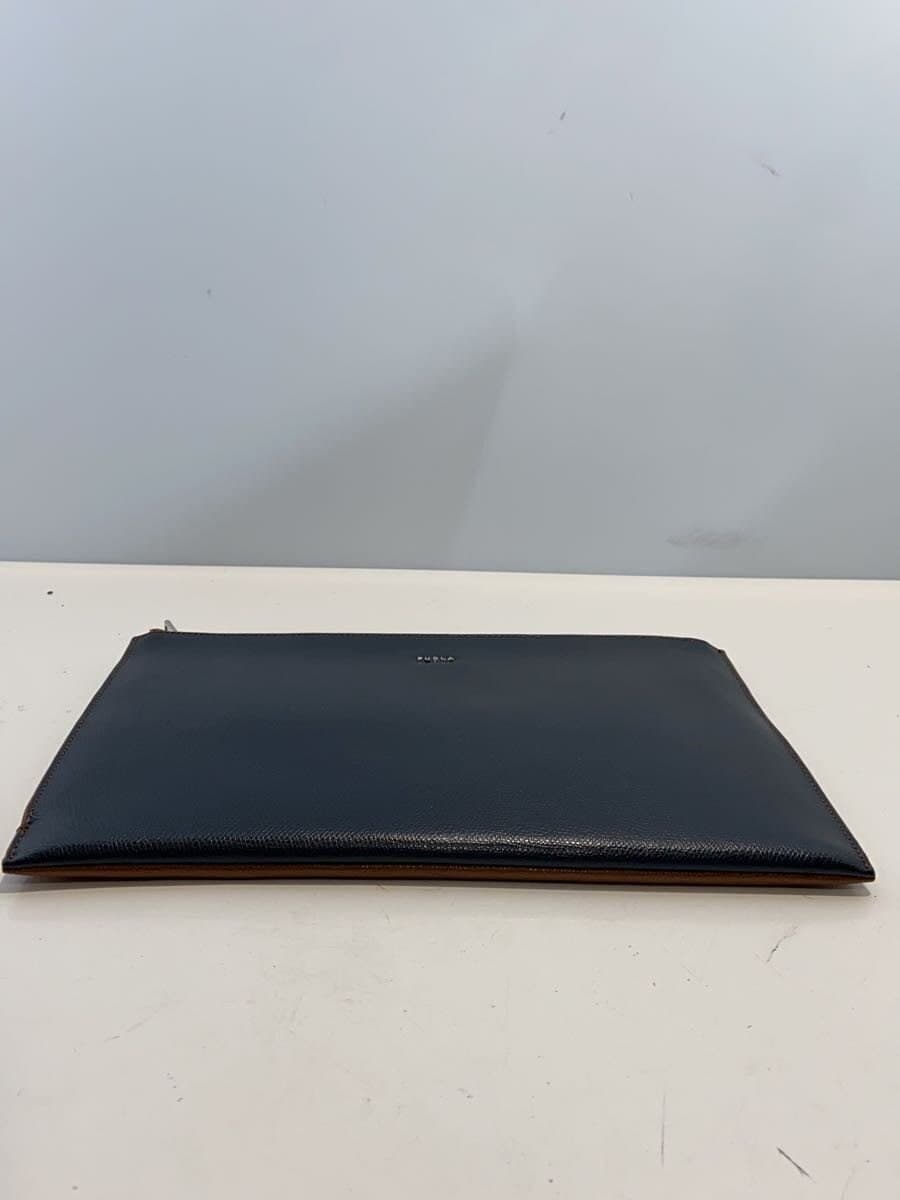 FURLA Clutch Bag Leather NVY 4