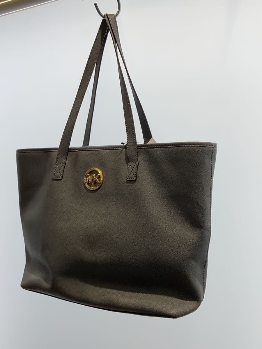 MICHAEL KORS Tote Bag Leather GRY Solid OD-1406 2