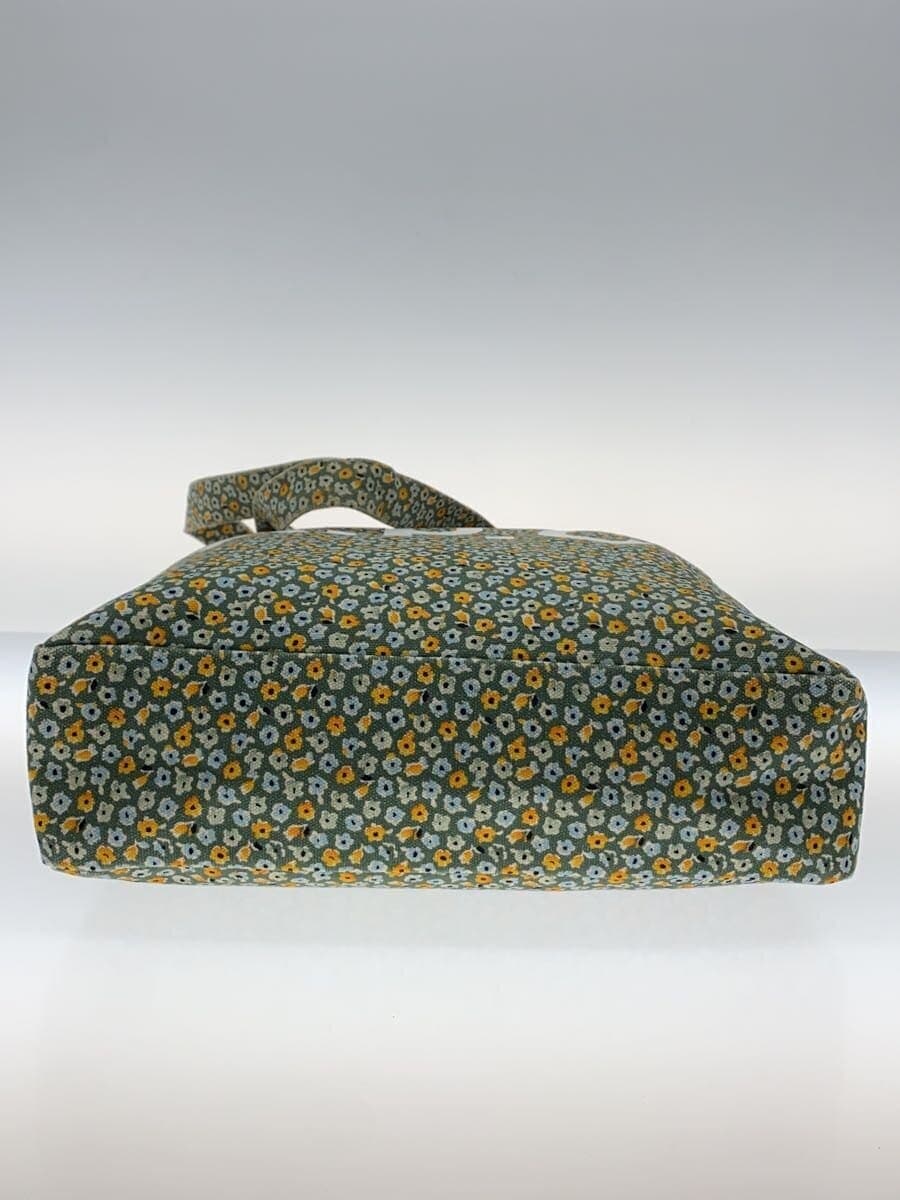 A.P.C. Tote Bag Canvas Green Floral Print 4