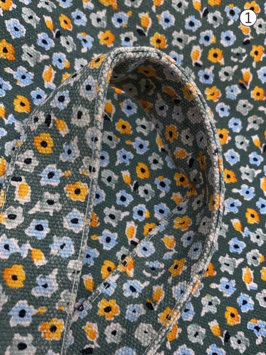 A.P.C. Tote Bag Canvas Green Floral Print 7