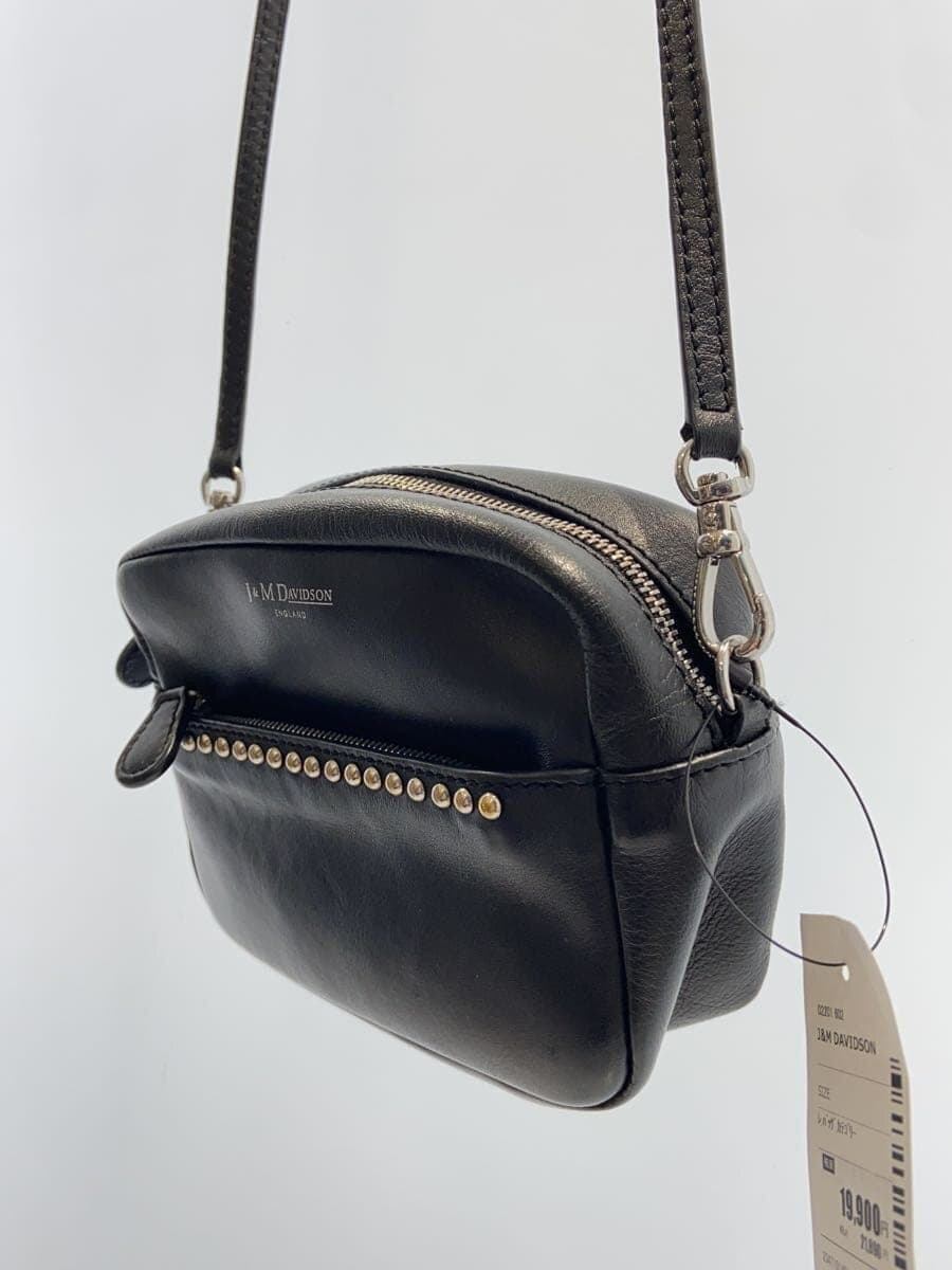 J&M DAVIDSON shoulder bag leather BLK with bag minor scratches 2