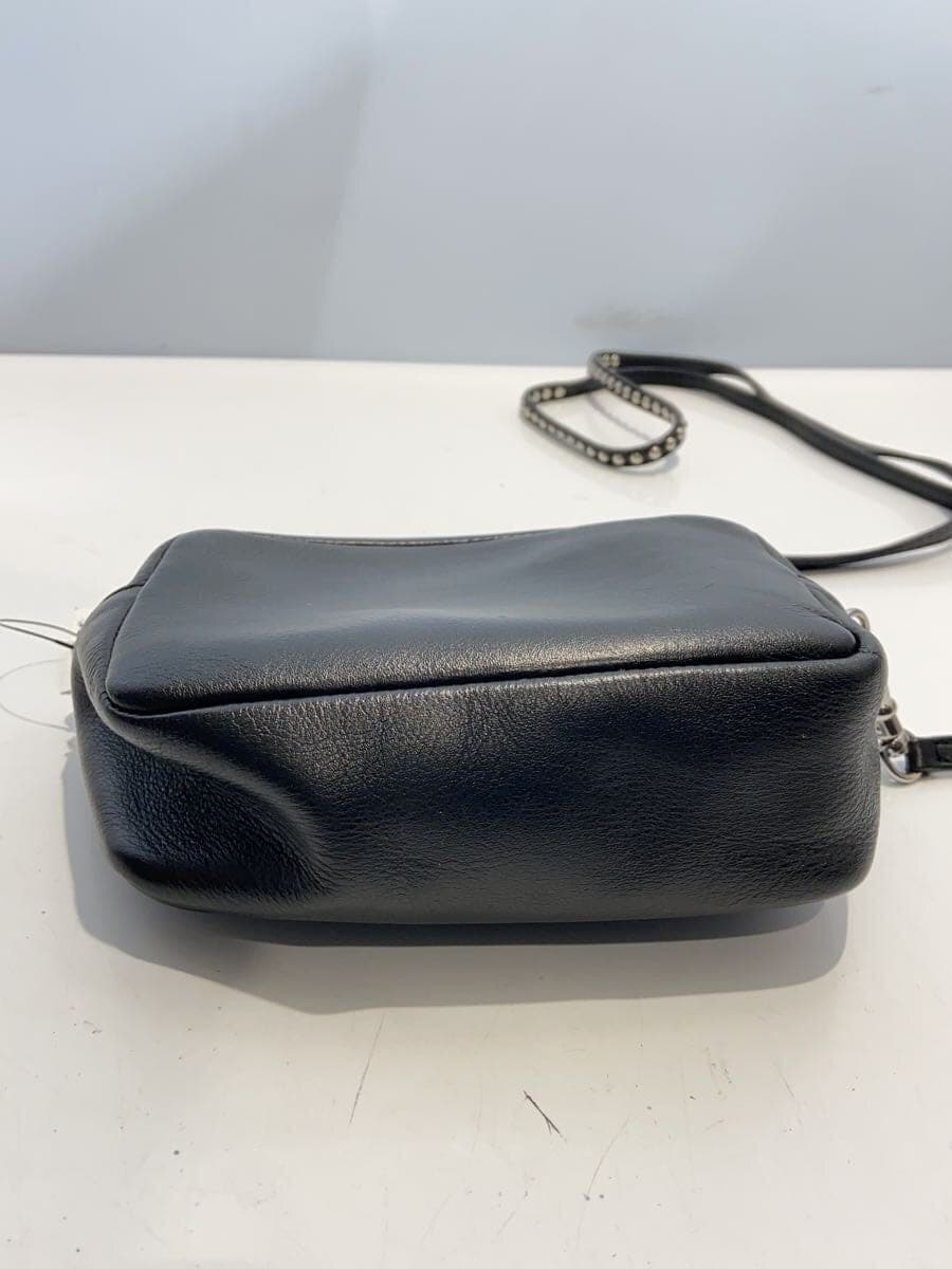 J&M DAVIDSON shoulder bag leather BLK with bag minor scratches 4