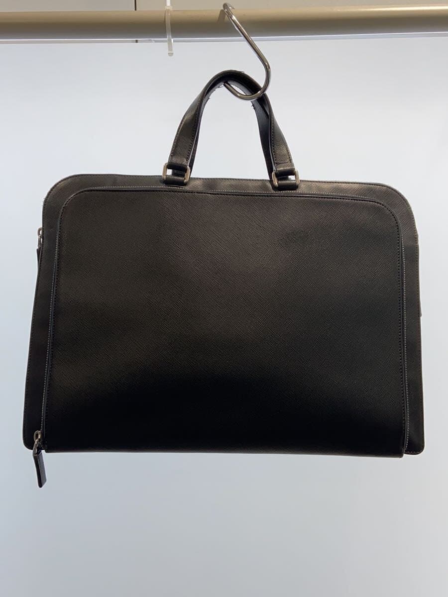 PRADA bag leather black saffiano some tears present 3