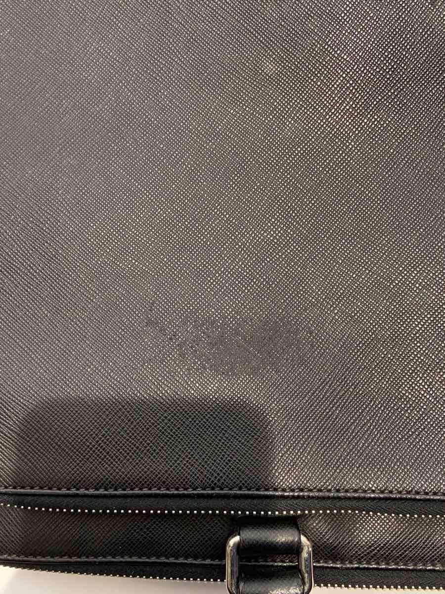 PRADA bag leather black saffiano some tears present 7