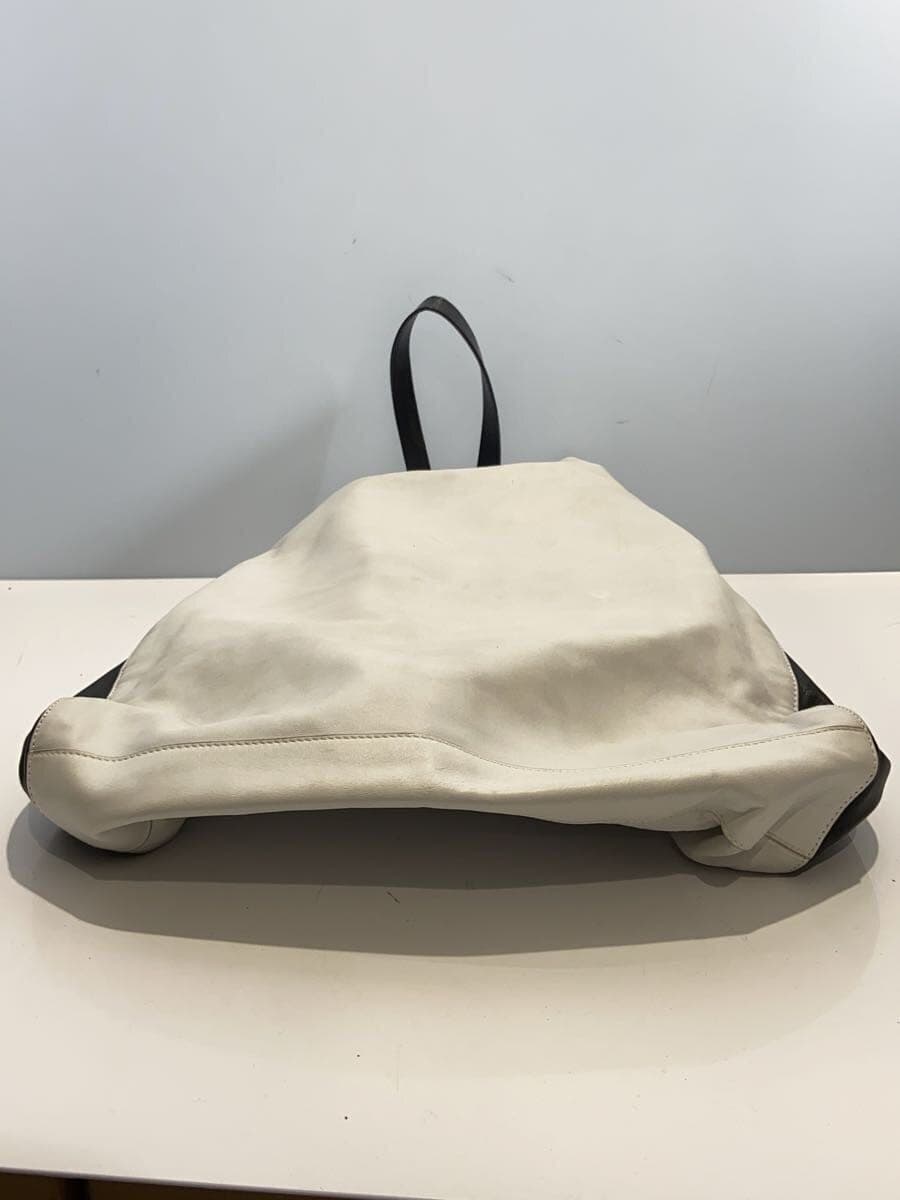 JIL SANDER NAVY tote bag leather WHT plain 4