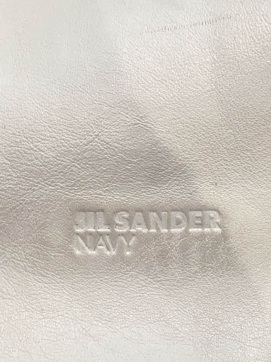 JIL SANDER NAVY tote bag leather WHT plain 5