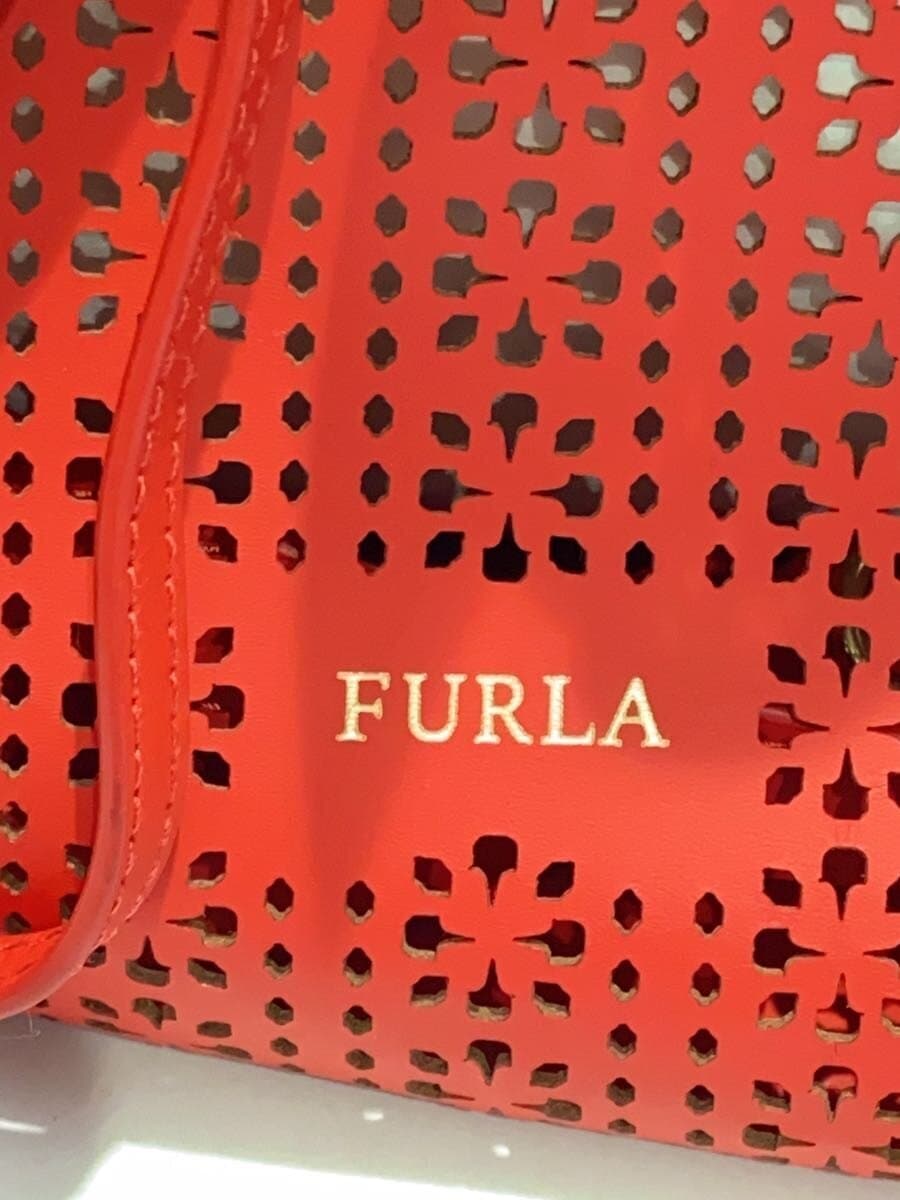 FURLA Costanza Drawstring type Shoulder bag Leather RED Floral pattern 1025340 5