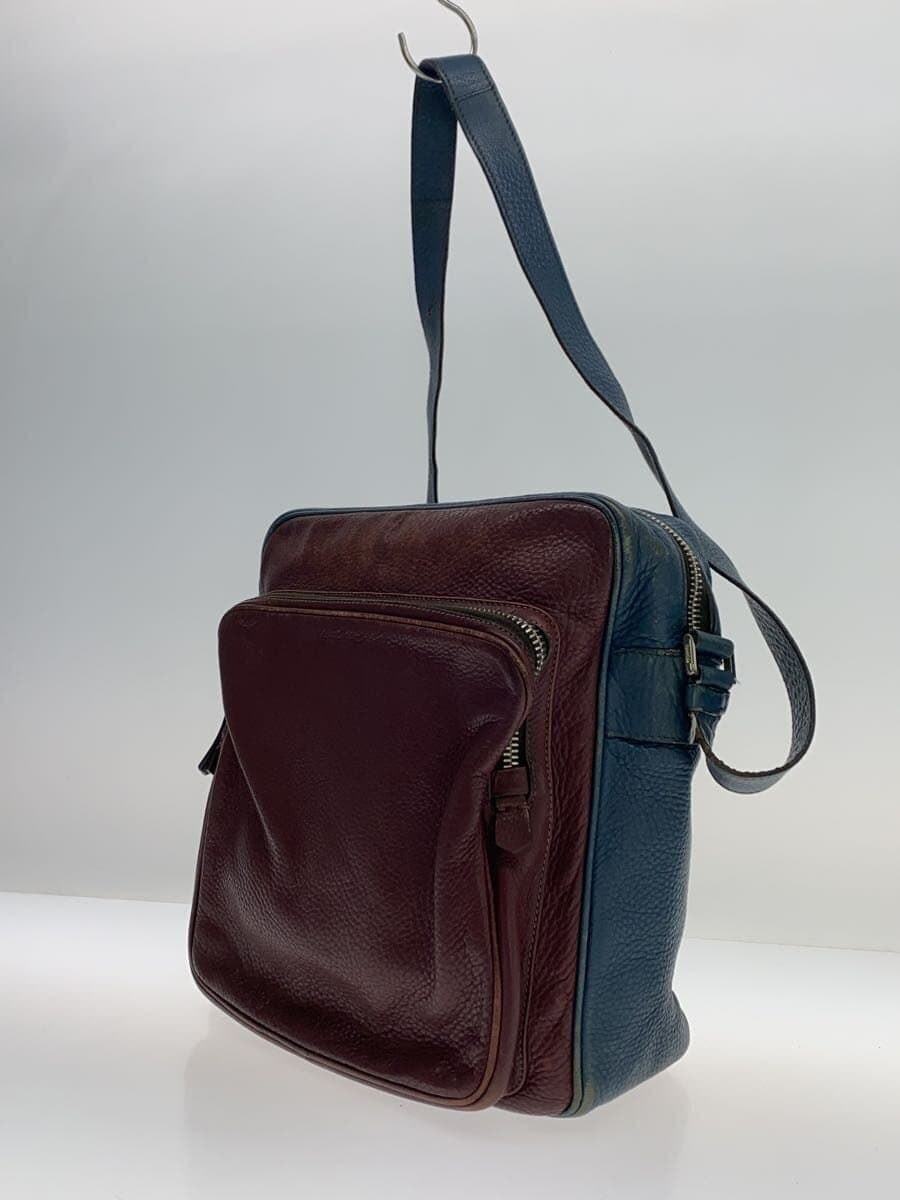 PRADA Shoulder Bag Leather BLU Solid 2