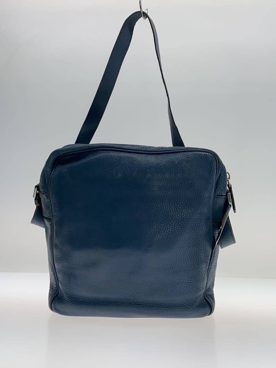 PRADA Shoulder Bag Leather BLU Solid 3