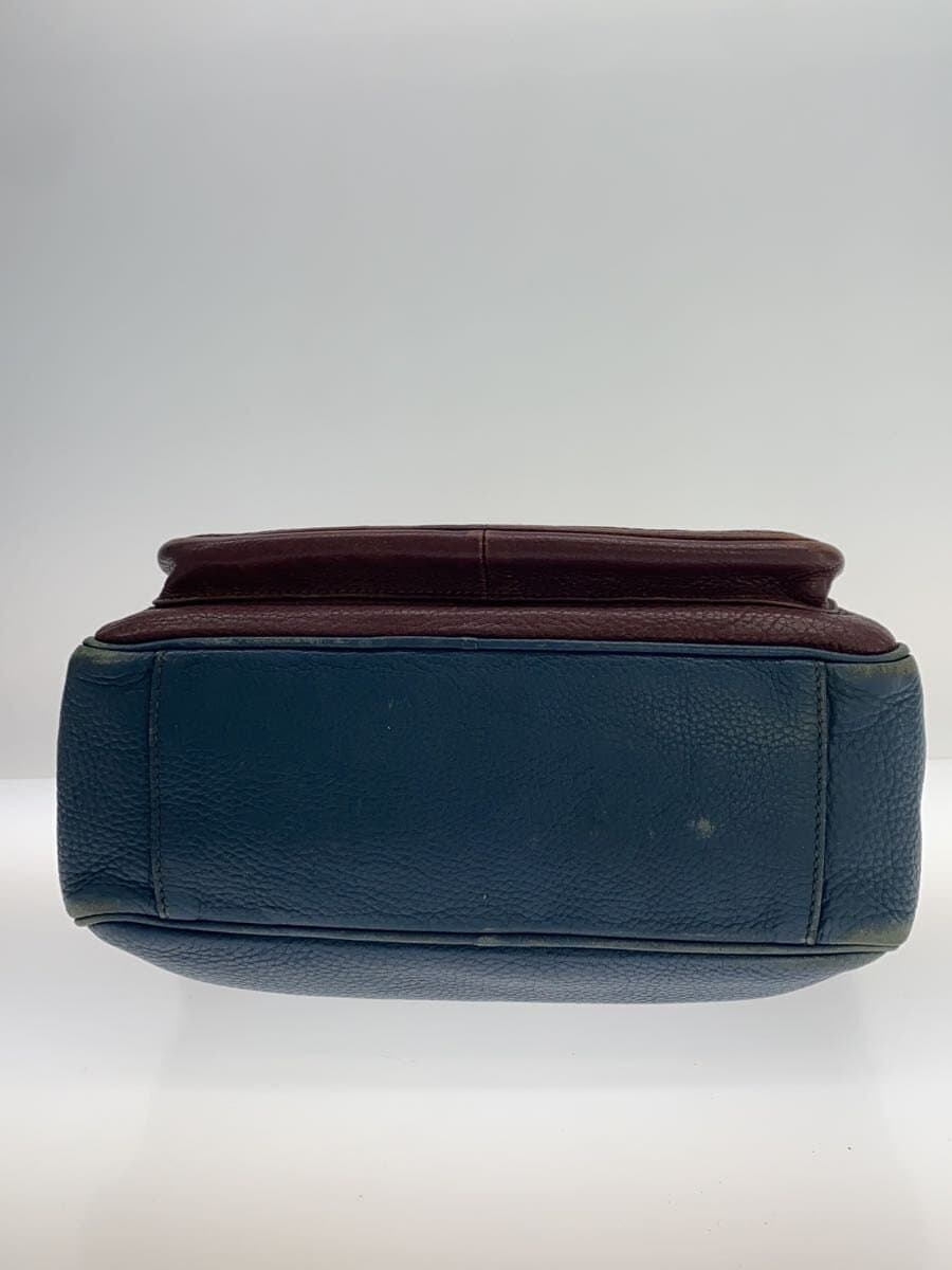 PRADA Shoulder Bag Leather BLU Solid 4