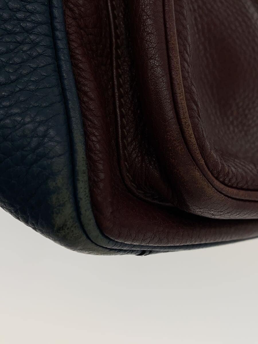 PRADA Shoulder Bag Leather BLU Solid 7