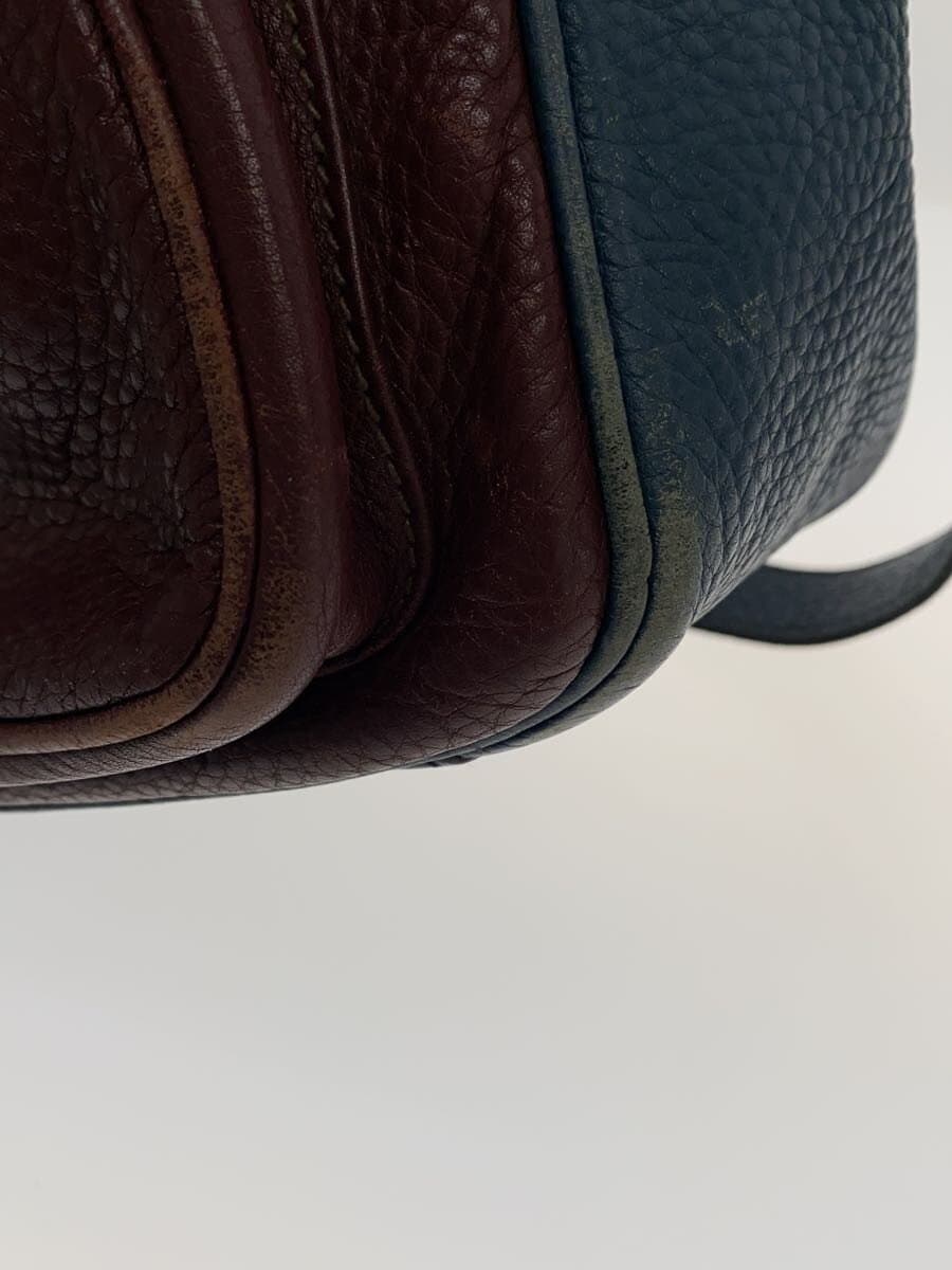 PRADA Shoulder Bag Leather BLU Solid 8