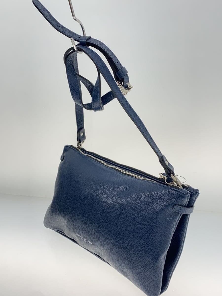 GIANNI CHIARINI Shoulder Bag Leather NVY Solid 2