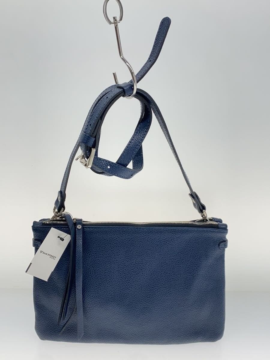 GIANNI CHIARINI Shoulder Bag Leather NVY Solid 3