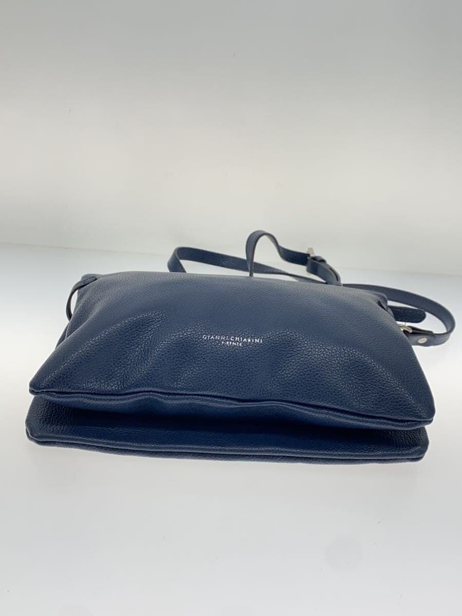 GIANNI CHIARINI Shoulder Bag Leather NVY Solid 4
